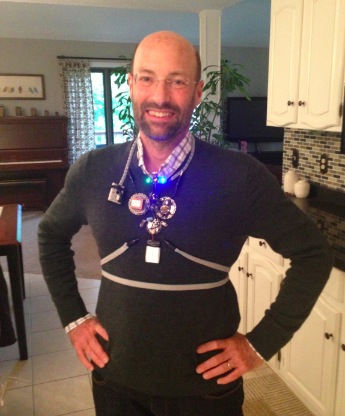 Inventor David Kuller wearing the Conscious ClothingTM winning prototype.