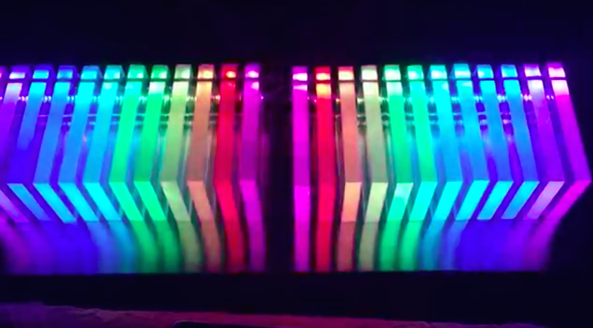Watch 24 colorful acrylic blocks dance to music