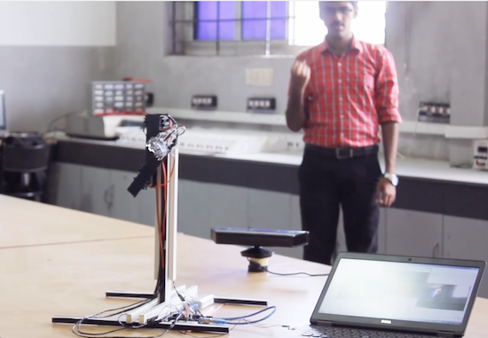 gesture controlled robot arm