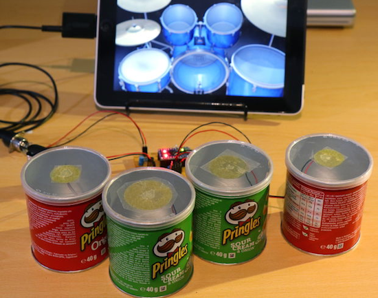 Turn mini Pringles cans into electronic 