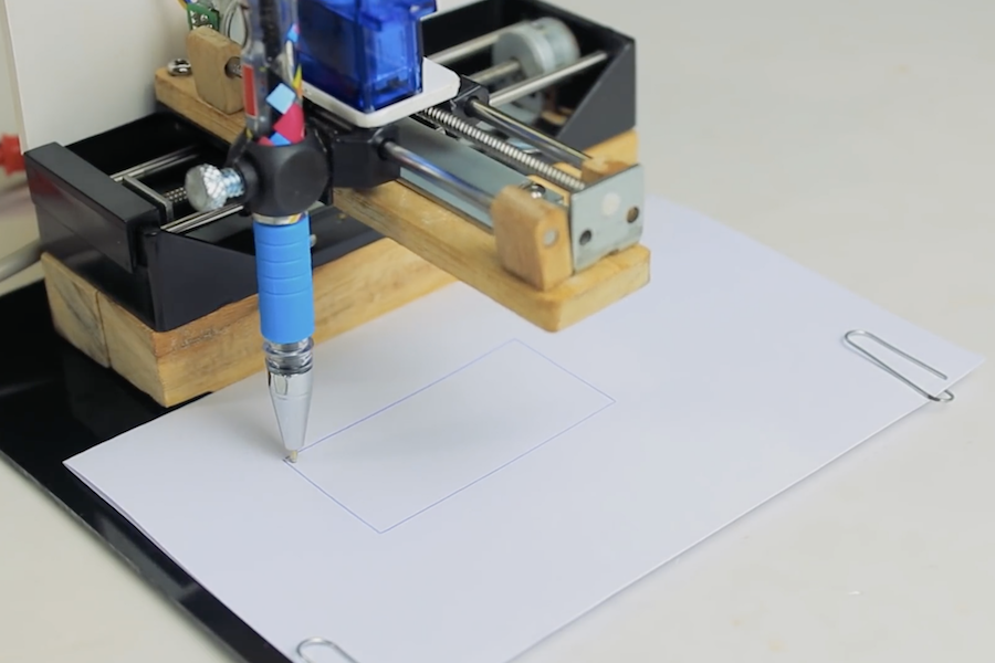 I made a drawing machine from an old printer. : r/arduino