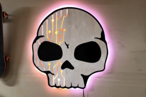 Massive wall-mounted skull lights up workshop under Arduino control ...