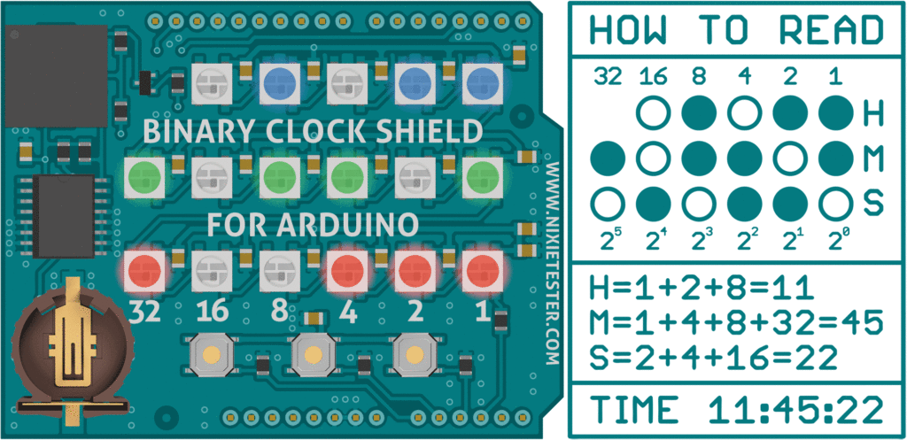 Arduino Blog Build A Fully Functional Binary Clock With Your Uno