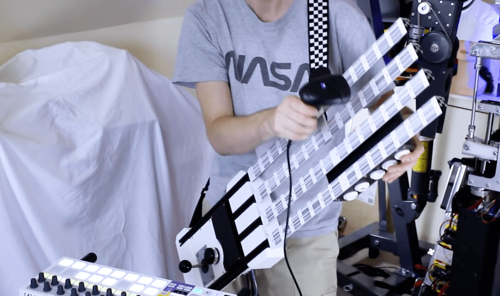 Zany MIDI guitar made from barcode 