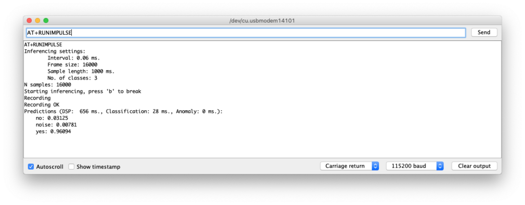 Keyword spotting on the Arduino Nano 33 BLE Sense