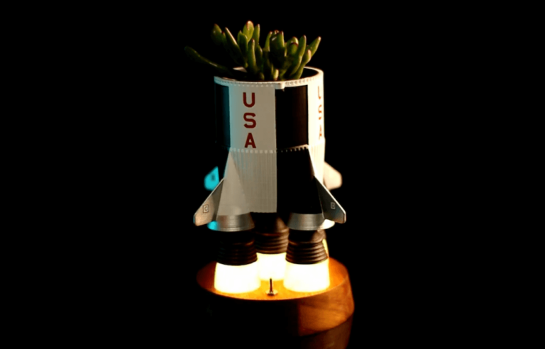 Watch your houseplant's growth really take off in this Saturn V planter ...