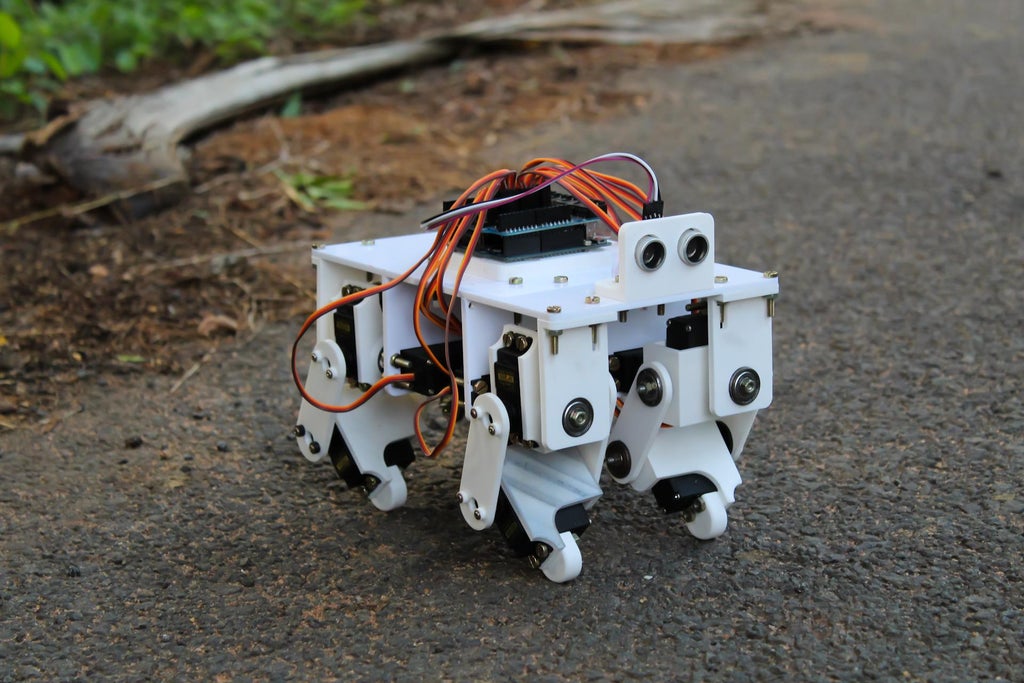 Arduino Based 4-Legged Mobile Robot Built From Scratch 