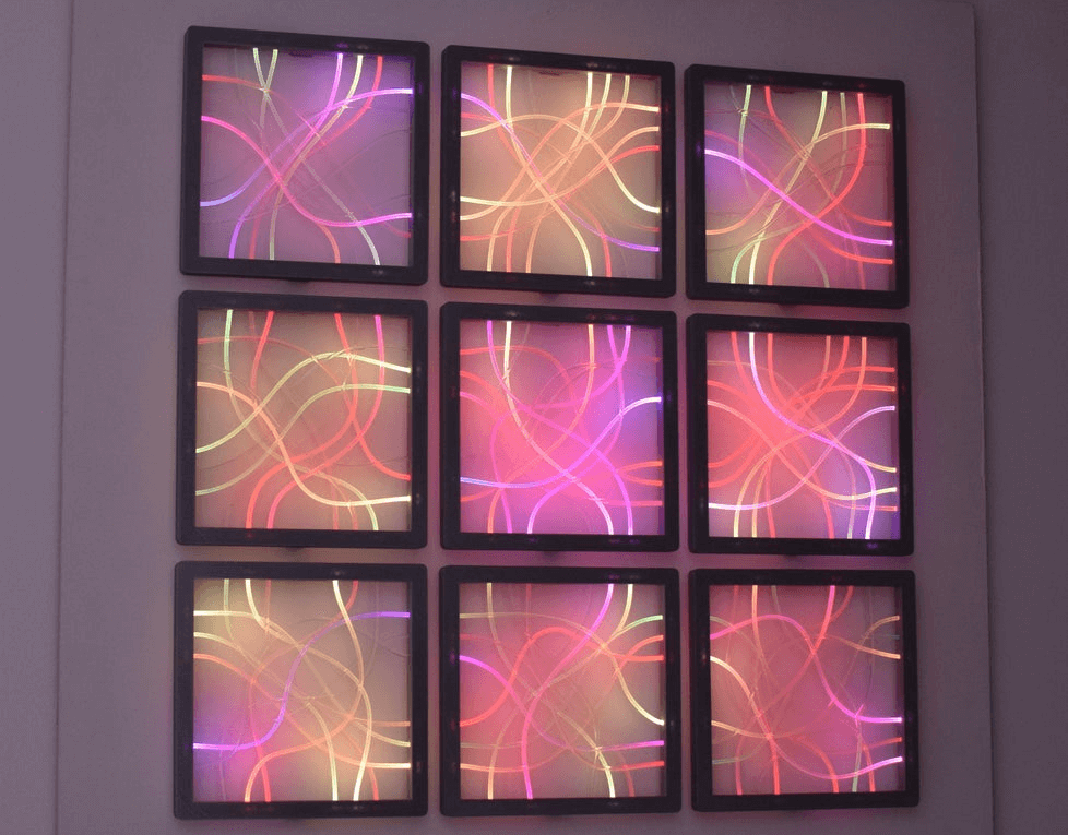 These side glow fiber optic panels make beautiful wall decor