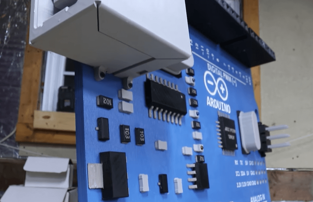 This 12X scale model Arduino runs on an actual Arduino