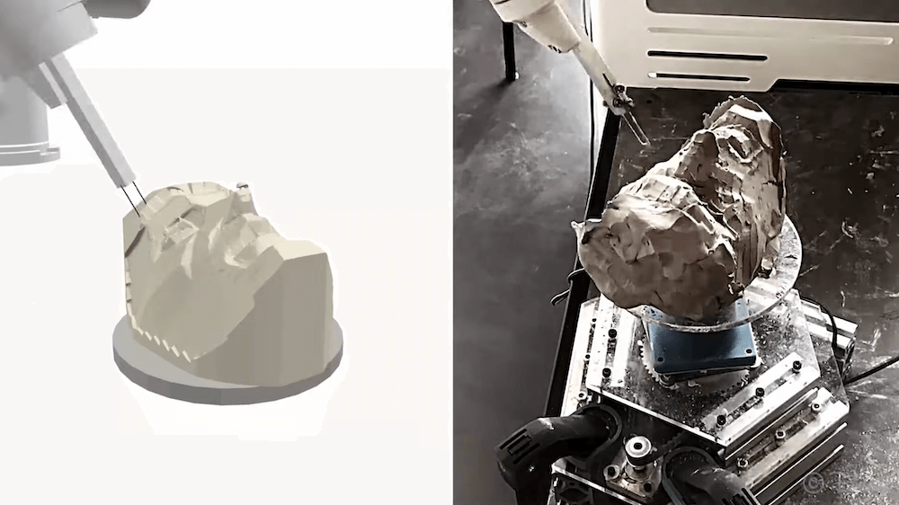 RobotSculptor uses a six-axis robot arm to sculpt clay models