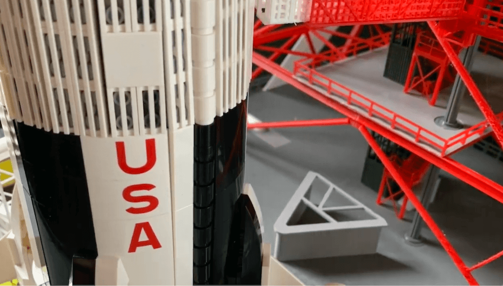 A fully-animated, launchpad for the LEGO Saturn V model rocket |