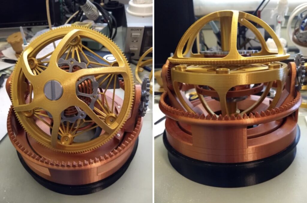 This 3D printed tourbillon was modeled after Jacob Co s Twin