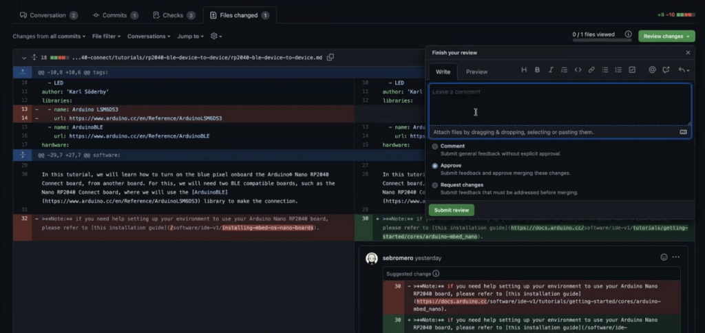 Arduino Docs contributions through GitHub