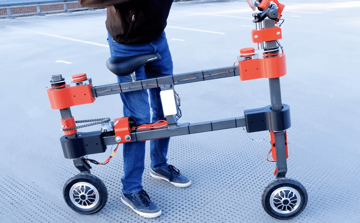 An Arduino controls this strange two-wheel steering e-bike