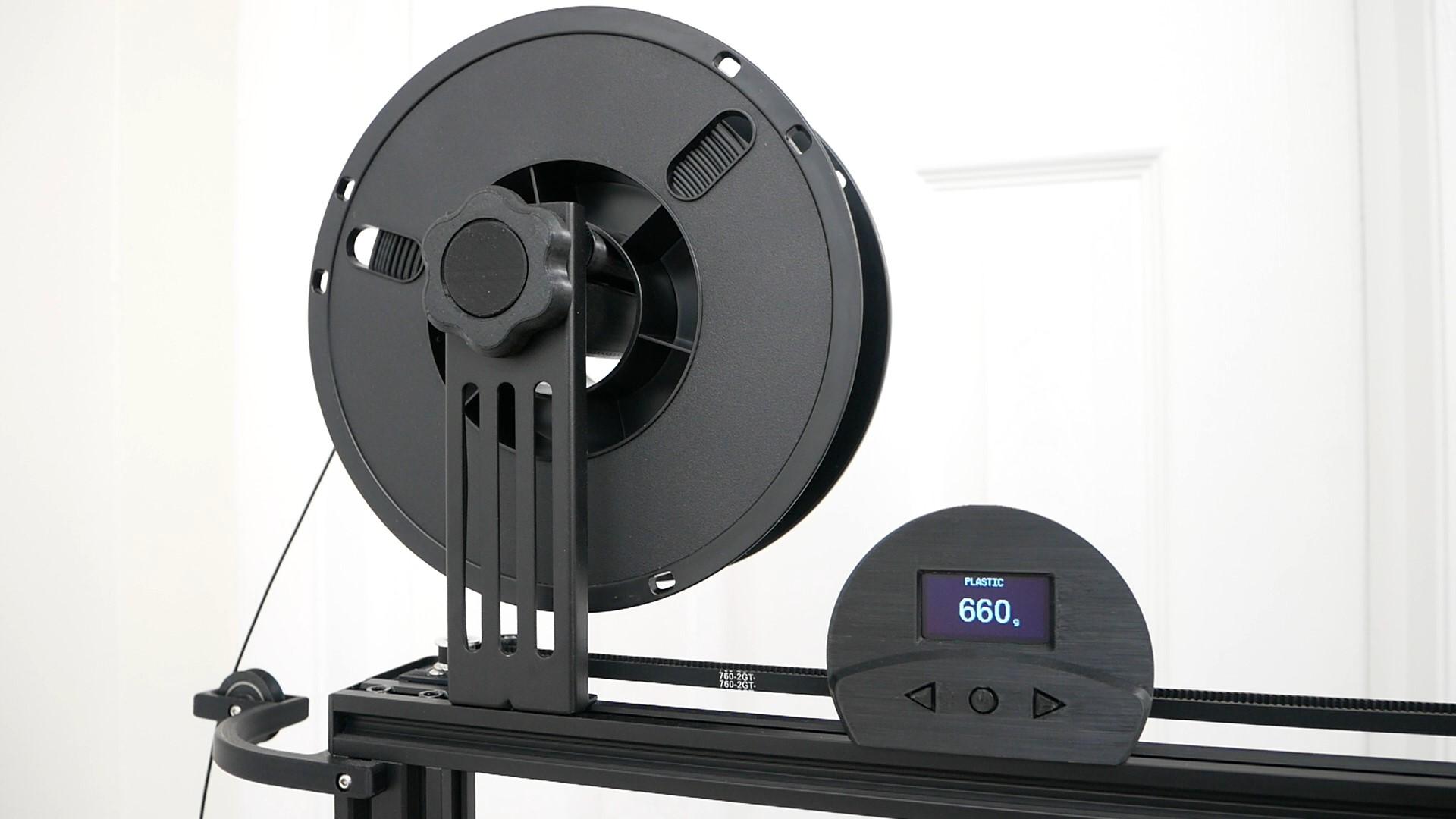 DIY digital spool scale tells you how much filament is left