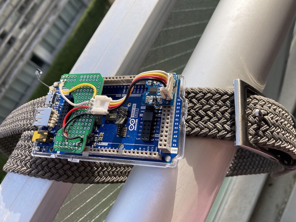 This GIGA R1 WiFi-powered wearable detects falls using a Transformer model