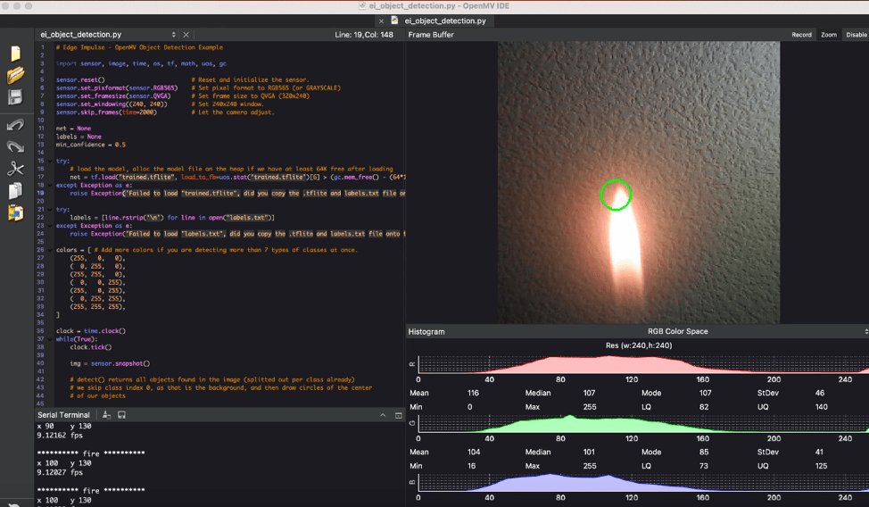 This Nicla Vision-based fire detector was trained entirely on synthetic data