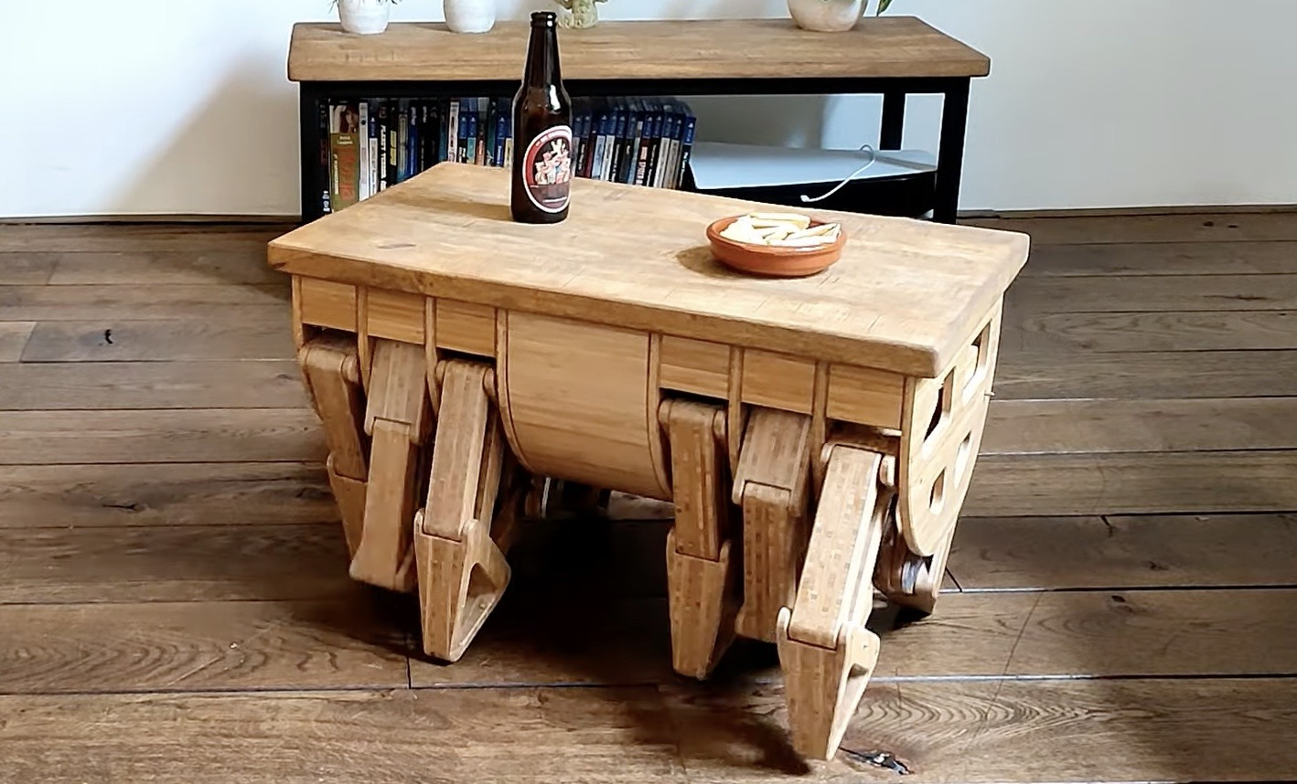 This Strandbeest-style coffee table can deliver drinks | Arduino Blog